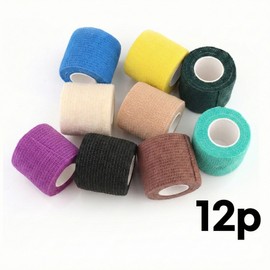 Hi-Fi Grip Tape Non-slip Grip Tape Sanitary Semi-Permanent Tattoo Small Large, 12 Pieces, 5cm Black / 하이파이 그립 테이프 미끄럼방지 그립테이프 위생 반영구 타투 소 대, 12개, 5cm 검정색