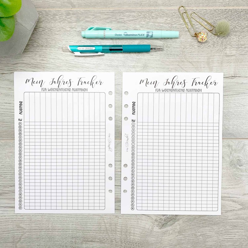 SinnWunder® Habit Tracker Weekly Task Lists Fits A5 6 Ring
