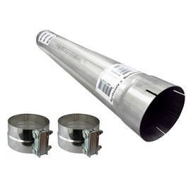 Northeastern Exhaust | 409-Grade Stainless Steel - Universal Fit 5 Inches Muffler Exhaust Pipe (36 Inches Long) - Includes Two Lap Joint Band Clamps
