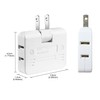 TENINYU 3 Way Flat Wall Plug Outlet Adapter - 2-Prong