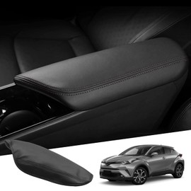 [UK Right Hand Drive] GAFAT Toyot-a C-HR 2016-2022 2023 Centre Armrest Cover, CHR 2023 Centre Console Armrest Protector Leather Padding (Black)