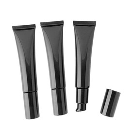 3PCS 40ML/1.3OZ Black Airless Pump Bottles Refillable Travel Cosmetic Tube with Pump Head Cosmetic Storage Container for Sunscreen Lotion Cream