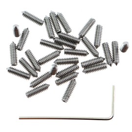 CChiai 30PCS #4-40x3/8inch Stainless Steel Hexagon Socket Set Screw Ball Screw Bolt Kit Drive Cup Point Grub Screw with Hexagonal Wrench for Door Handle Faucet Knob
