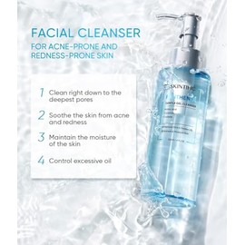 SKINTIFIC Panthenol - Limpiador facial espumoso suave | Lavado facial diario con control de aceite, alivia la piel problemática, aminoácidos + ceramid