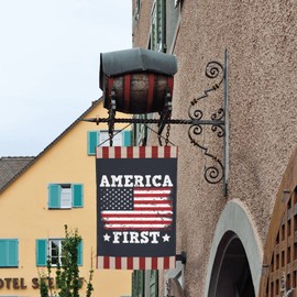 America First Garden Flag - Small 12x18 Double Sided For Party