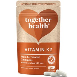 Vitamin K2 – Together Health – Vitamin K2 from Fermented Chickpeas – Highly Biologically Active MK7 Form – Vegan Friendly – Made in The UK – 90 Vegecaps