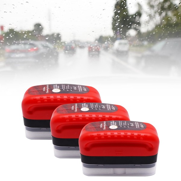 ZHMEINA 3Pcs Automotive Oil Film Cleaning Brush, Reusable Glass Cleaning