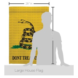 Breeze Decor - Gadsden Americana - Everyday Historic Impressions Decorative Vertical House Flag 28" x 40" Printed In USA