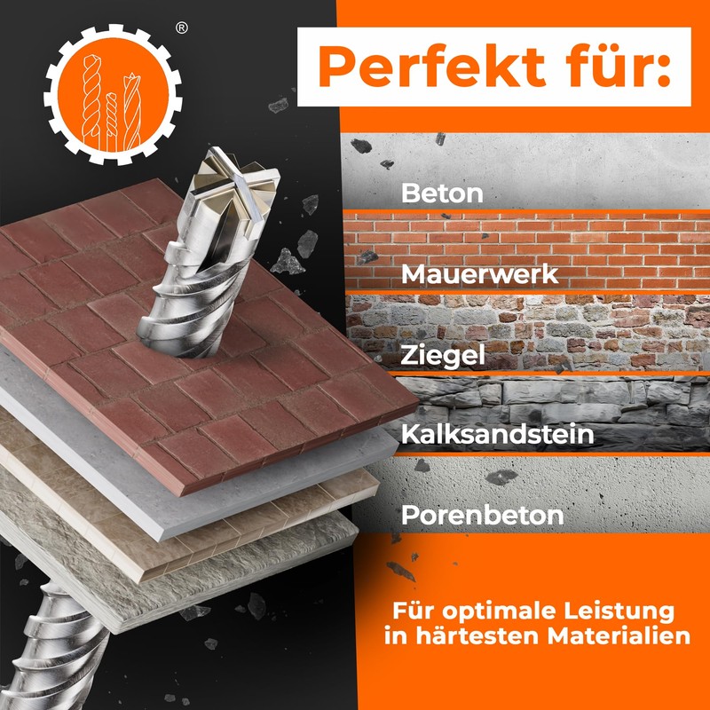 SDS Plus hammer drill bit/masonry drill bit, 4-edged