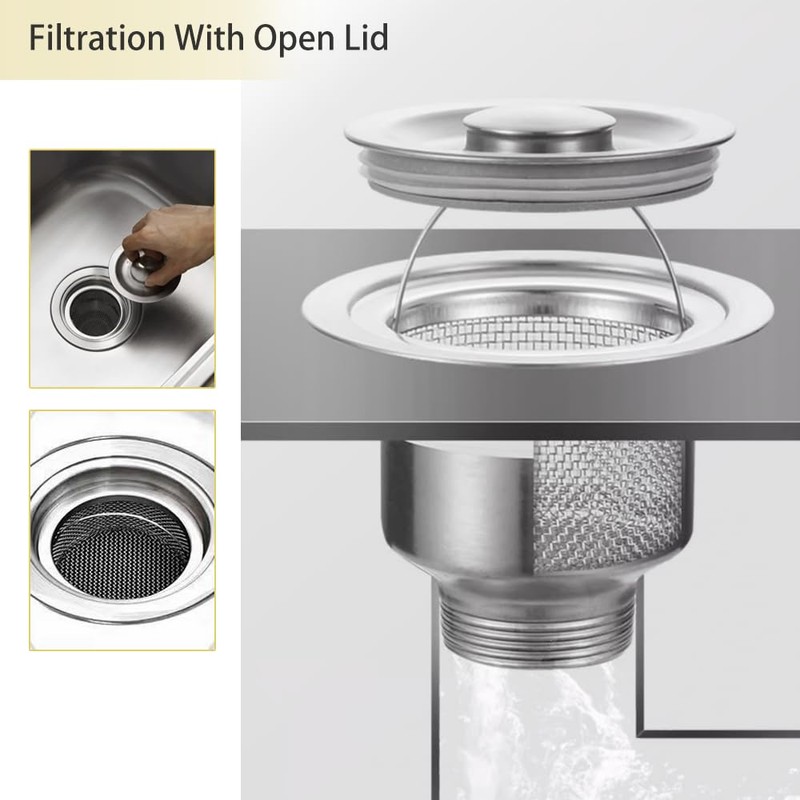 Kitchen Sink Drain Strainer, 3-Pack Fine Mesh,Sink strainers for Kitchen