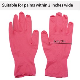 Kids Gloves Disposable, Nitrile Gloves for 7-14 Years - Latex Free, Powder Free - for Crafting, Cooking, Cleaning - Rosered