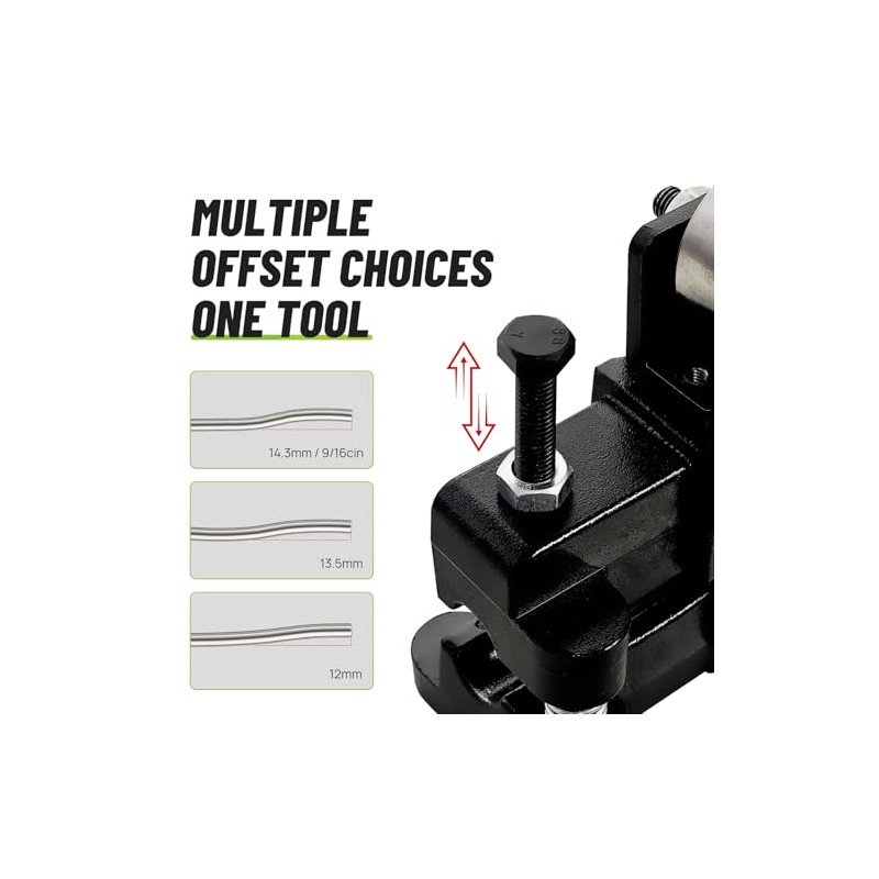 Conduit Bender, 12~14.3mm（9/16in）- Adjustable Offset for Flexible & Precise Bends,