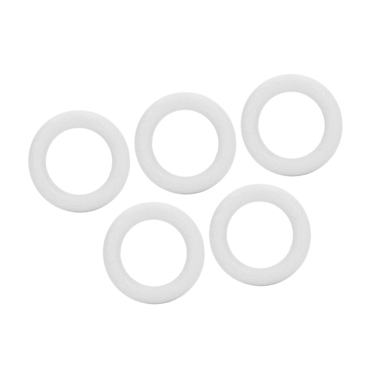 5pcs Baby Soft Silicone Teething Ring Toy Infant Safe Elastic