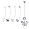 LAURITAMI 6stk Schwangerschaft Bauchnabelpiercing Nabel Ringe Acryl Fleixble Bioflex 14/18/25/32mm