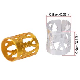 Dreadlock Jewellery, Pack of 200 Micro-Ring Beads Braids Hair Accessories Hair Braid Dread Lock Beads Adjustable Cuff Clip 8 mm Clip Metal Tube Lock (Silver + Golden)