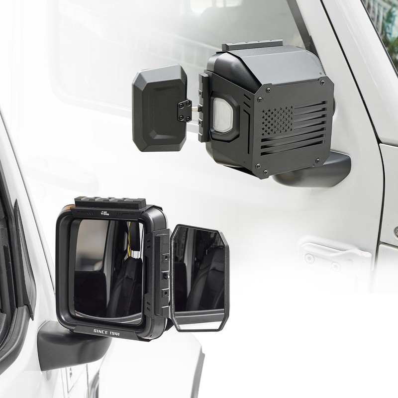 JOYTUTUS Towing Mirrors Extensions Compatible with 2018-2026 Wrangler JL/JLU &