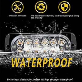 Swartisfad 12 LED Chips Strobe Lights for Trucks 4Pack, Ultra Slim 12V-24V IP67 Waterproof Emergency Lights for Vehicles, 36W Amber Strobe Light Bar, for Car, Truck, SUV, ATV, Construction Vehicles