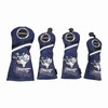 4Pcs 1/3/5/UT Golf Wood Headcovers Cartoon Snow Leopard Pattern PU