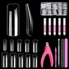 MORGLES 500 Pcs Clear Acrylic Nail Tips Square Full Cover