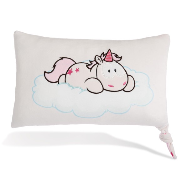 NICI 49489 Unicorn Theodor Soft 43 x 25 cm White Fluffy Cuddly Cushion, Cushion for Boys, Girls, Babies and Cuddly Toy Lovers - Ideal for Home, Nursery or on the Go