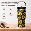Sunflower LeakproofTumbler with Handle Lid and Straw, Sunflower Gifts For