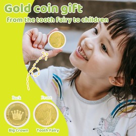 Wooden Tooth Fairy Box, Cute Tooth Fairy Tooth Holder, Tooth Fairy Kit with Tooth Fairy Coin and Transparent Storage Box, 3D Carved First Tooth Keepsake Box for Lost Teeth (Bowknot)