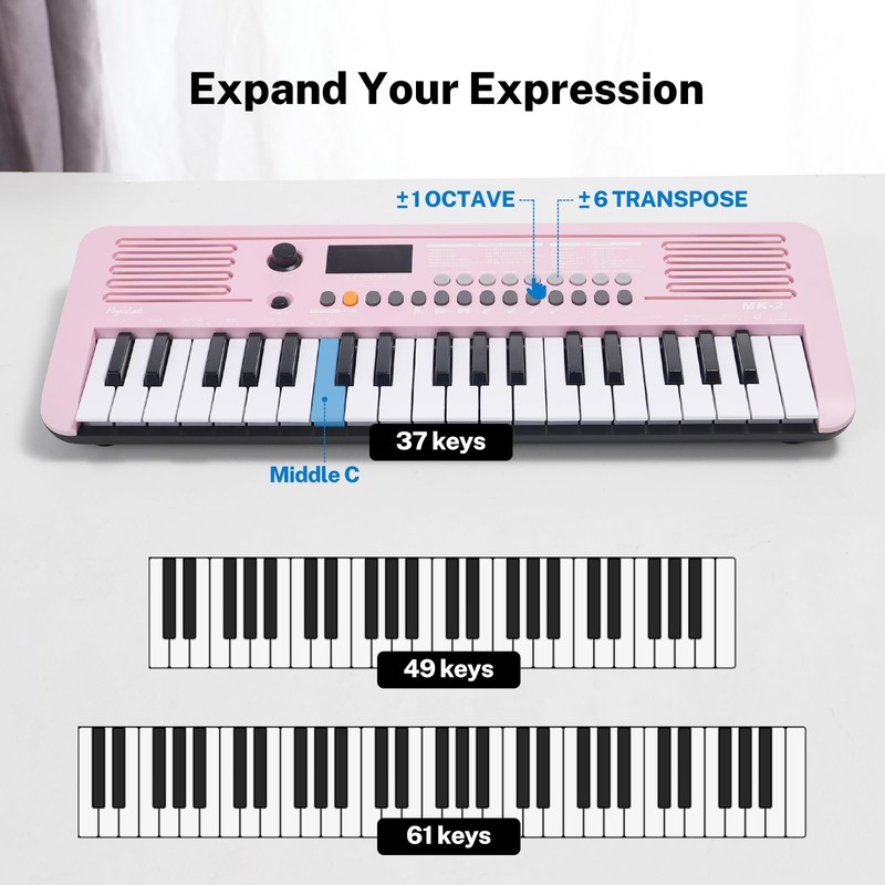 POGOLAB MK-2 37 Keys Kids Keyboard Piano, Portable Small Keyboard