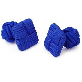 HONEY BEAR 1 Pair Men's/Women's Silk Fabric Knot Silk Knot Square Cufflinks for Shirt/Dress for Multiway, Silk, No Gemstone