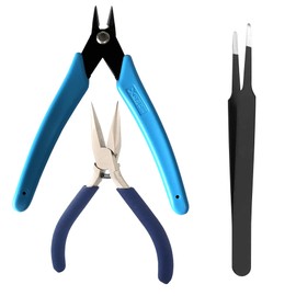 3D Metal Puzzle Tools,3 Pcs/Set Metal Model Tool Kit,1 Clipper and 1 Needle Nose Pliers for Puzzles Assembling Cutting,1 Tweezers,Professional for 3D Metallic Jigsaw Puzzles Assembly