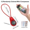 Pack of 12 Multicolour Mini Survival Compass Outdoor Compass Kids