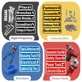 24 PCS Magnetic Tool Box Labels, 3D Toolbox Magnetic Labels, Magnetic Labels for Tool Box Drawers, Reusable Tags for 4-Color Differentiation Lables