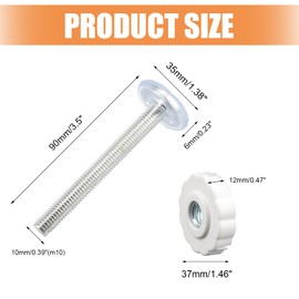 Pressure Screws for Children's Gate, 4 Pieces M10 Clamping Screw, 90 mm Holder Stair Safety Gate, Threaded Spindle Rods Screws Kit, Feet for Door Safety Gate, for Baby & Pet Stair Gate