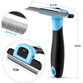 Deshedding Tool Dog Brush Pet Grooming Brush Dematting Comb Dog Deshedder Dog Cat Brush Removing Loose Hair for Short Medium & Long Haired Pet - Dogs, Cats, Horses