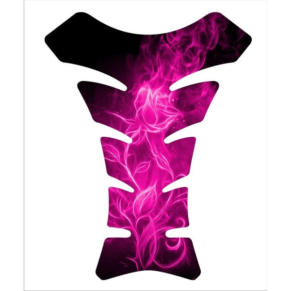 Flaming Fire Rose Flower Pink Flower Sport Bike 3D Domed Motorcycle Tank pad Protector Guard Sticker Decal