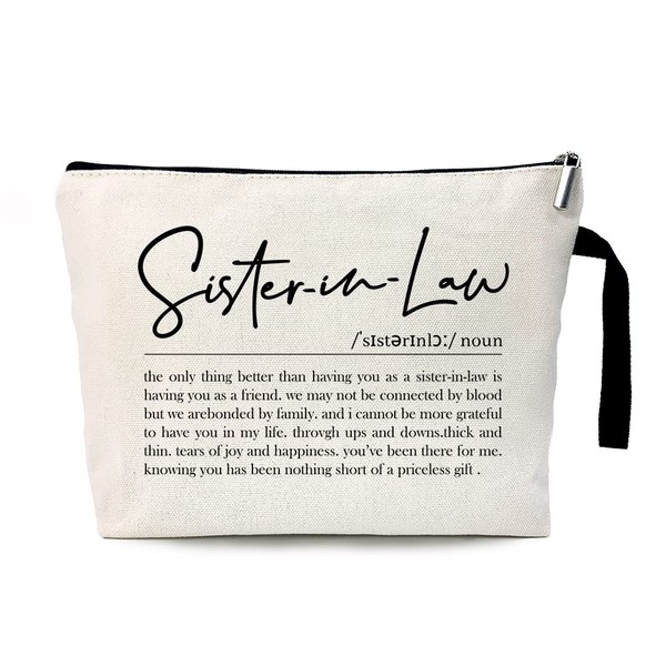 ZHANTUONE Sister in Law Cosmetic Bag Gifts, Gifts for Sister in Law, Sister in Law Birthday Gift，Sister in Law Gifts for Women，For Women Thank You Gift，Gifts for Best Sister in Law