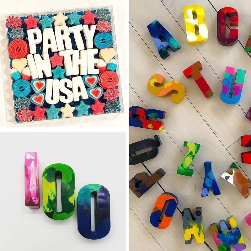 Wocuz 2 Pack Large Letter Silicone Mold Big Number Alphabet
