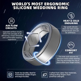 Egnaro Men's Silicone Rings 10mm Wide 2.5mm Thick, Rubber Wedding Bands, Multipack 1/4/7 Breathable Comfort Fit For Workout