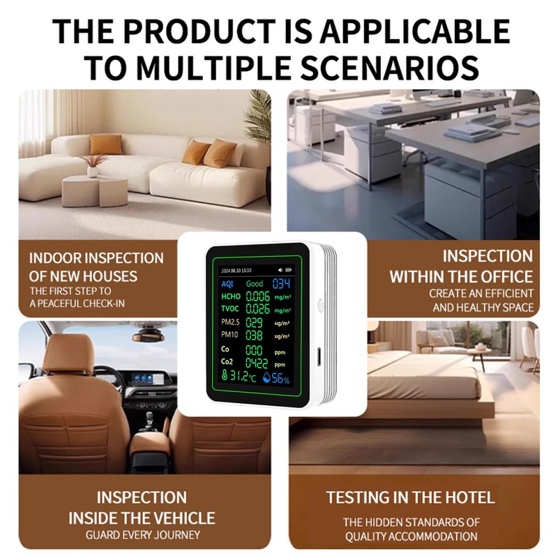 Generic Indoor Air Quality Monitor: Detects PM2.5, PM1.0, PM10, CO2,