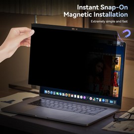 Privacy Screen MacBook Pro 13 Inch(2016-2022, M1, M2)/MacBook Air 13 in (2018-2021, M1), Magnetic Removable Anti Glare Blue Light Filter with Camera Cover,Anti Spy Laptop Screen Protector for Mac 13In