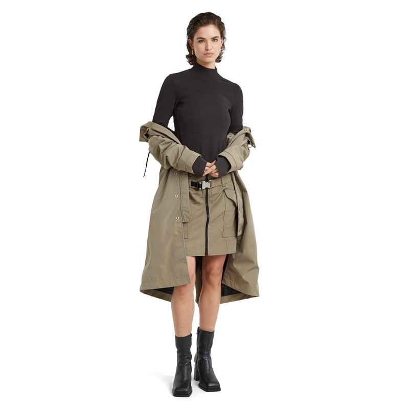 G-Star RAW Asymmetric Zip Cropped Slim Mock Long Sleeve