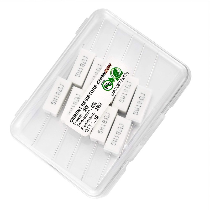 Chanzon Pack of 10 5W Cement Resistor 18Ω Ohm ±5%