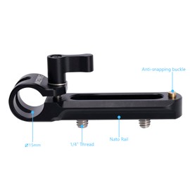 NICEYRIG Nut Rail for Camera NATO Rail with Drop Prevention Pin 0.6 inch (15 mm) Rod Clamp with 1/4"-20 Screws, Length 3.1 inches (80 mm), DSLR Equipment, Photographic Equipment Accessary, NATO