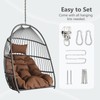 Hanging Egg Chair Without Stand, HDPE Rattan Foldable Swing Chair