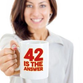 42 IS THE ANSWER Dont Panic Hitchhikers Guide to the Galaxy Mug (11oz)