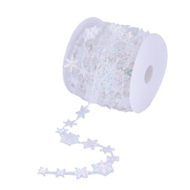 YoungJewel 33 Feet Rolls of Crystals Garland Beads Acrylic Clear Beads Chain Trim for Wedding Party Decoration and DIY Craft(Snowflake Beads-Colorful)