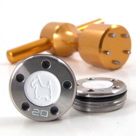 19th Hole Custom Shop 2 of 20g White Scottie Dog Weight for Scotty Cameron Putters with Wrench Tool (Gold)