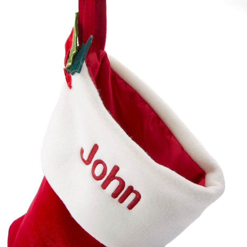 THINGS REMEMBERED 21-Inch Red Velvet Stocking (Free Customization)