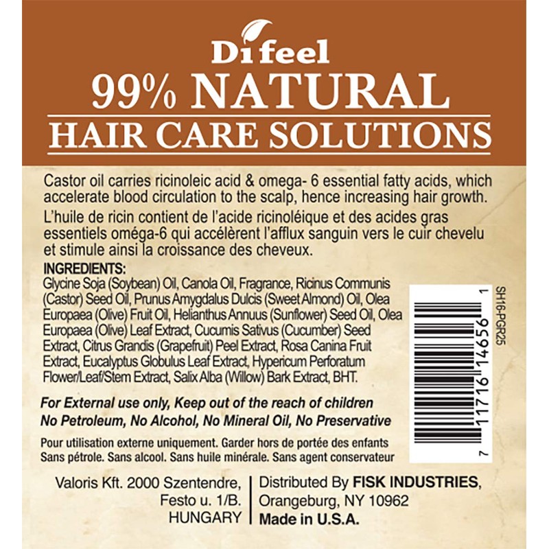 Difeel 99% Natural Moisturizing Hair Care Solutions - Pro-Growth 2.5