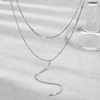 Lariat Silver Necklaces for Women Dainty Long Necklace Trendy Silver