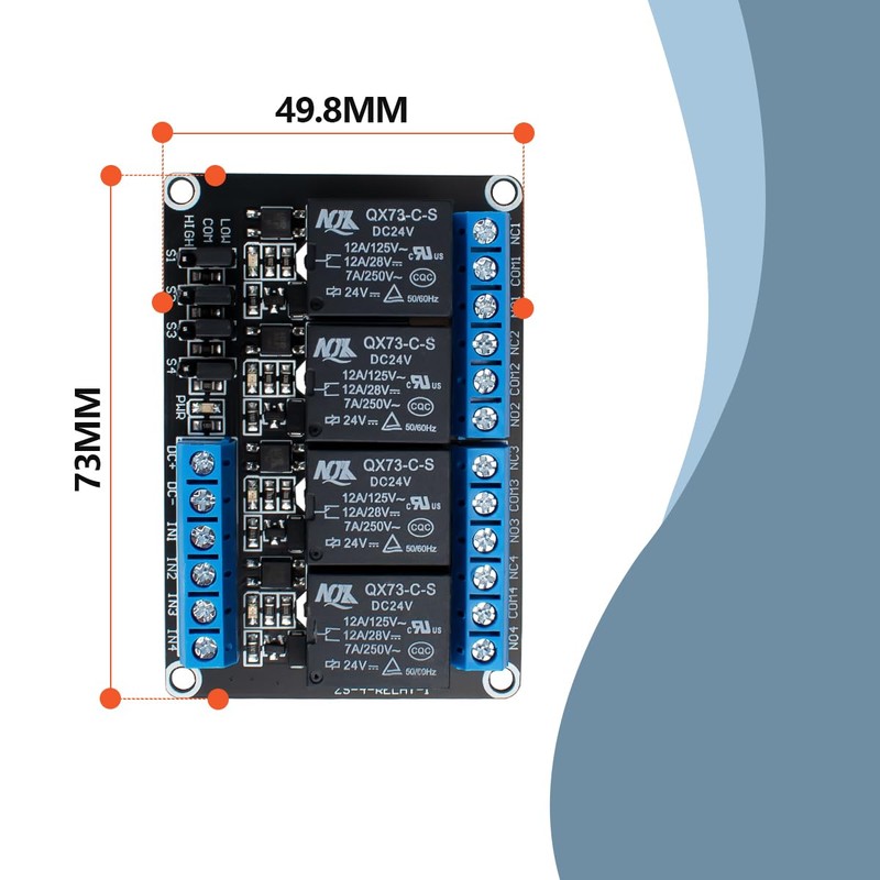 Innfeeltech 4pcs DC 24V Relay Module 4 Channel Relay with